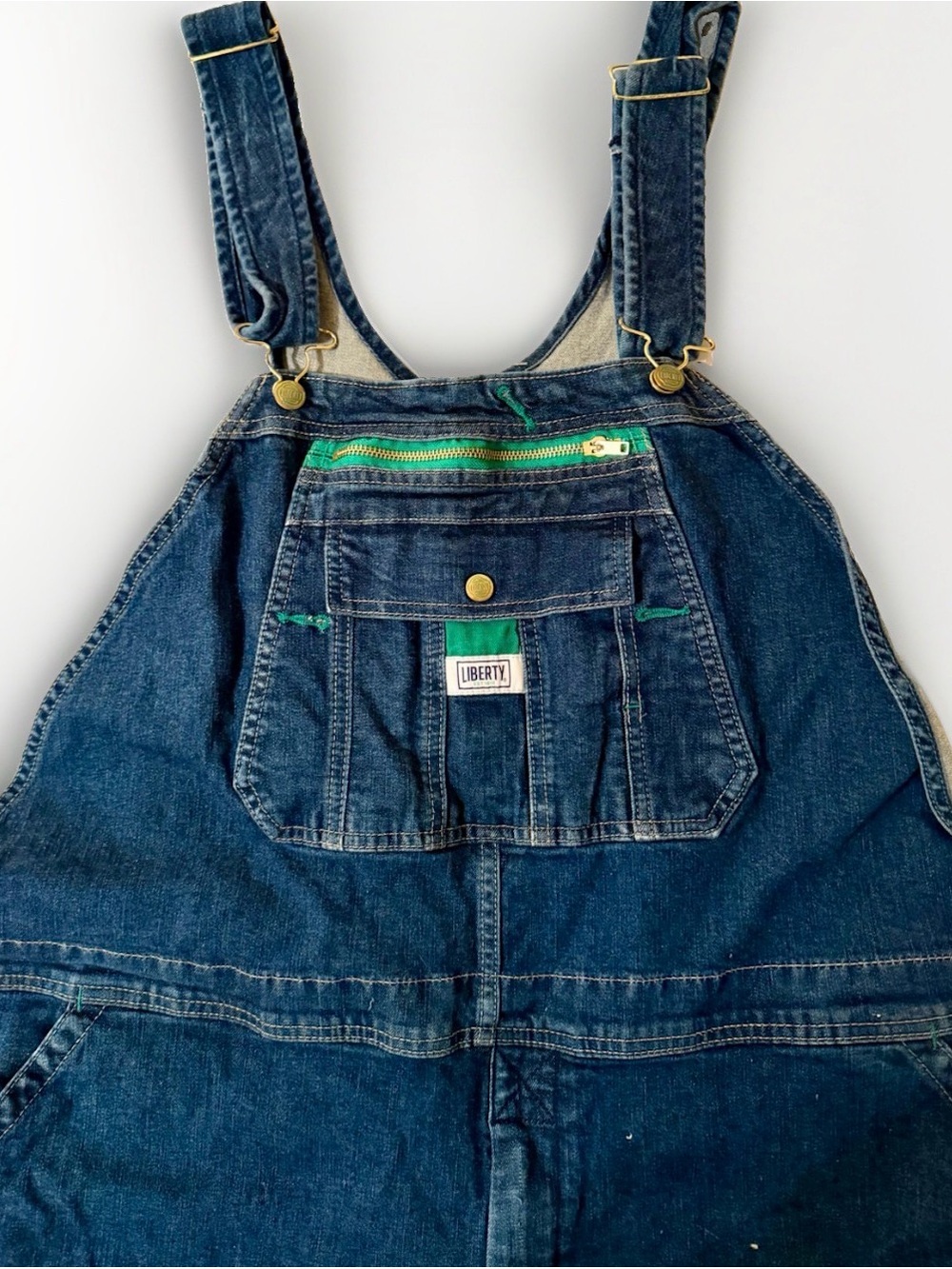 Liberty Denim Bib Overalls Men's 48x30 Blue Med Wash Comfort, Workwear, Farm